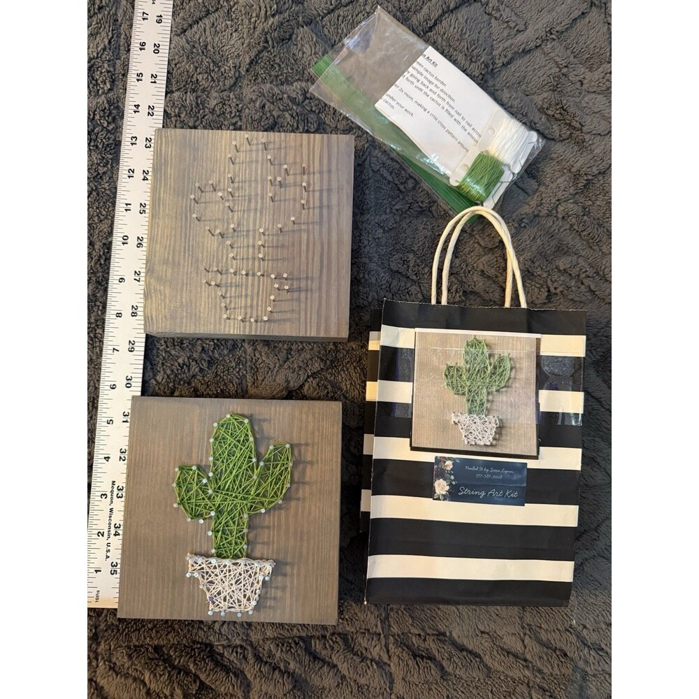 DIY String Art Kit -Cactus String Art 6” square